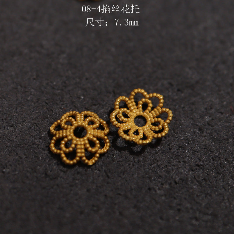Silver Gold Plated Accessories  Spacer Beads Receptacle Spacer DIY Handmade Jewelry Accessories Small Teardrop Flow Matching Bracelet Anklet