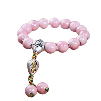 2025Year of the Snake Beijing Yongxiang Ash Glaze Bracelet Ash Porcelain Vajra Glaze Bracelet Temple Souvenir Gift