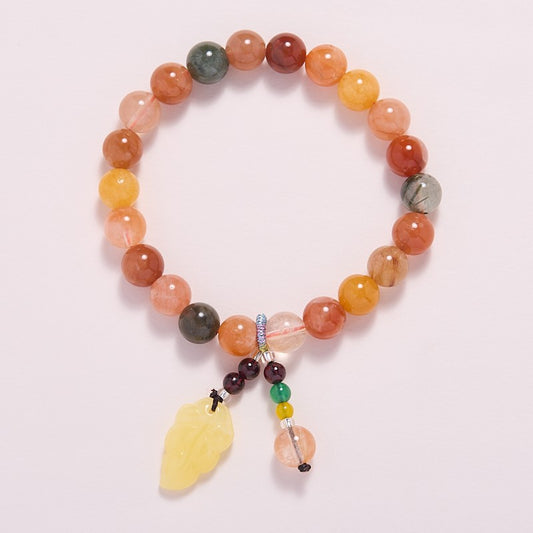 Star-like Five Fu Duobao Crystal Bracelet Female One Leaf Fortune Leaves Fu Lu Shou Crystal Bracelet Gift
