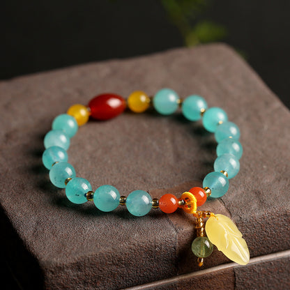 New Natural Multi-Color Amethyst Bracelet Amber South Red Agate Beaded Bracelet Simple Fashion Women's Jewelry Handmade Accessories
