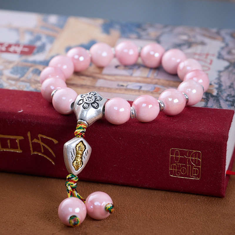2025Year of the Snake Beijing Yongxiang Ash Glaze Bracelet Ash Porcelain Vajra Glaze Bracelet Temple Souvenir Gift