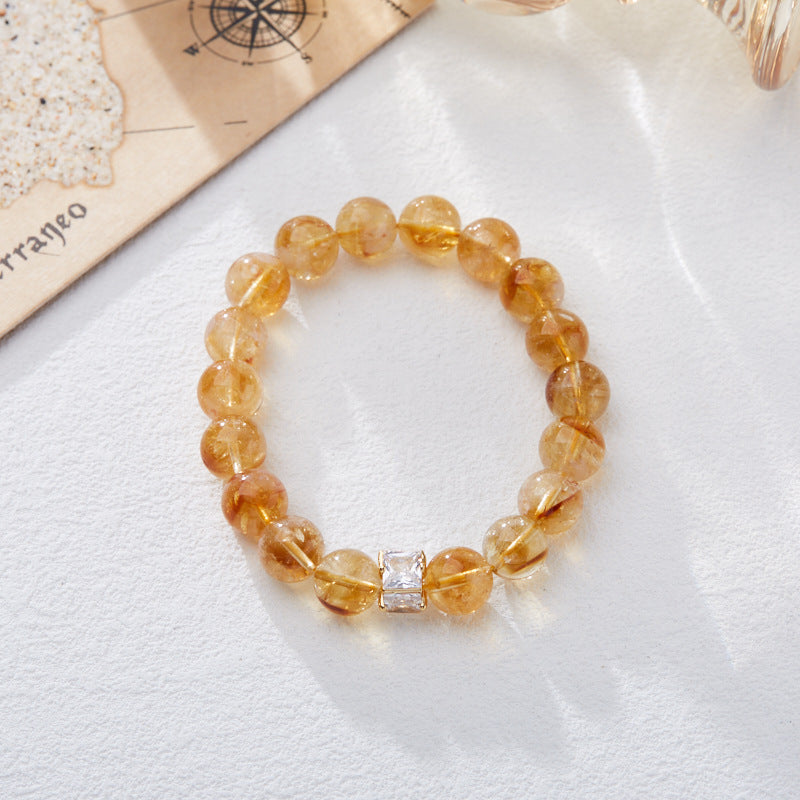 Brazil Citrine Bracelet Female Yellow Asse DIY Crystal Gem High-Grade Bracelet Girlfriend Gifts