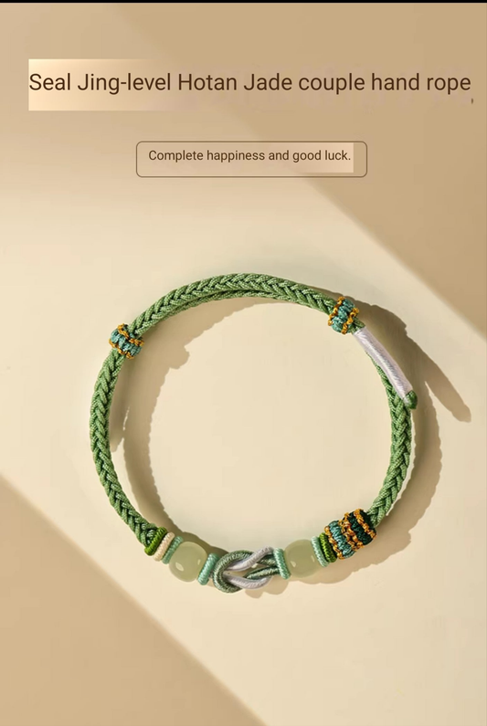 Hotan jade hand rope bracelet women's model