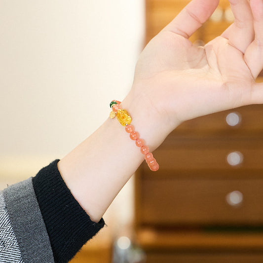 Natural Sichuan Material South Red Agate Bracelet for Women Cherry Red Amber Pixiu S925Fortune Good Luck Bracelet Best Friend Gift