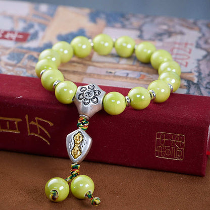 2025Year of the Snake Beijing Yongxiang Ash Glaze Bracelet Ash Porcelain Vajra Glaze Bracelet Temple Souvenir Gift