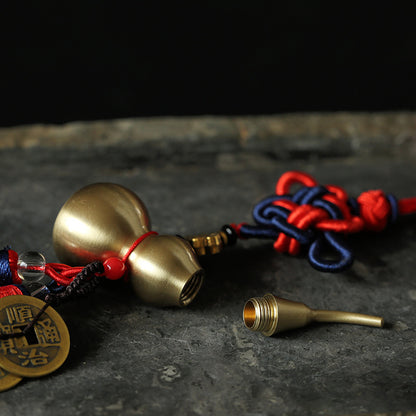 Pure Copper Gourd Five Emperor Coins Car Hanging Brass Copper Coin Gourd Car Hanging Ornament Decoration