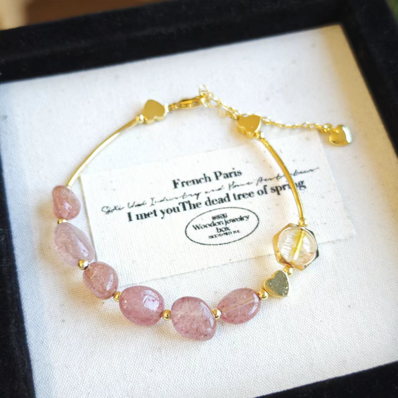 Brazil Citrine Bracelet Female Yellow Asse DIY Gemstone High-End Crystal Bracelet Best Friend Gift