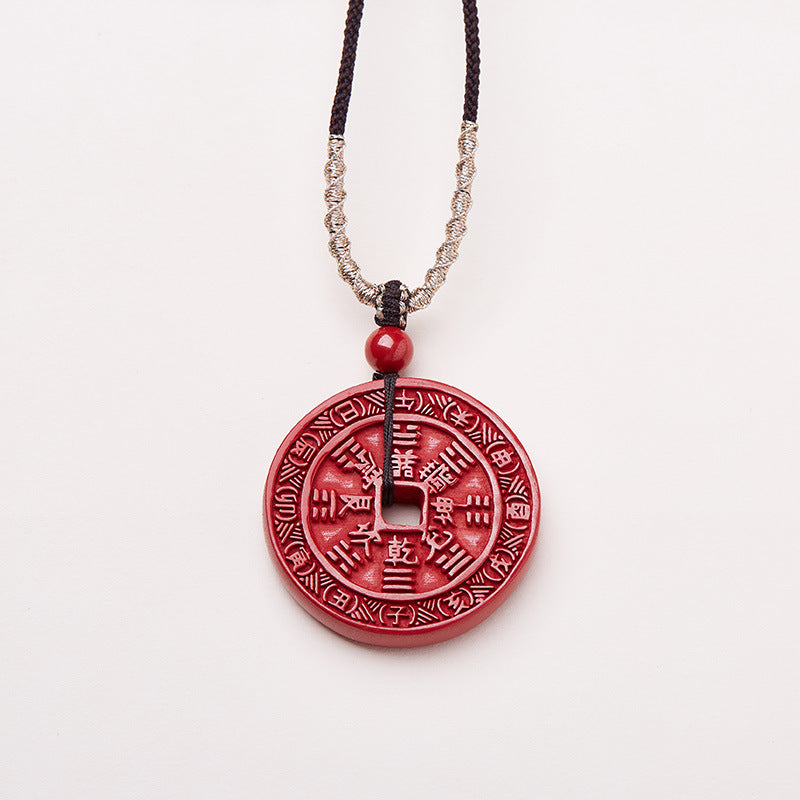 Mountain Ghost Money Necklace Raw Ore High Content Purple Gold Sand Emperor Sandstone Necklace Birth Year Cinnabar Pendant Pendant