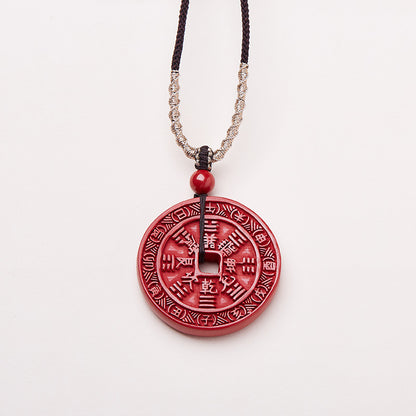 Mountain Ghost Money Necklace Raw Ore High Content Purple Gold Sand Emperor Sandstone Necklace Birth Year Cinnabar Pendant Pendant