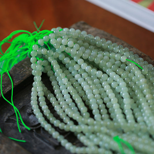 Customized Processing Natural Hetian Jade DIY Accessories Round Beads Loose Beads108Jade Bead Bracelet Accessories