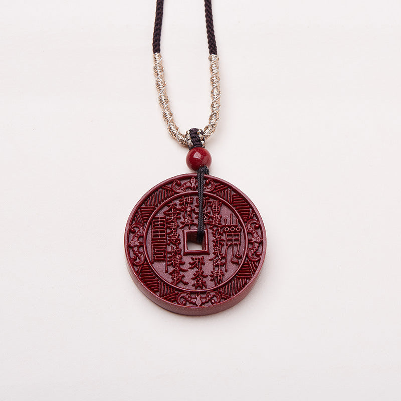 Mountain Ghost Money Necklace Raw Ore High Content Purple Gold Sand Emperor Sandstone Necklace Birth Year Cinnabar Pendant Pendant