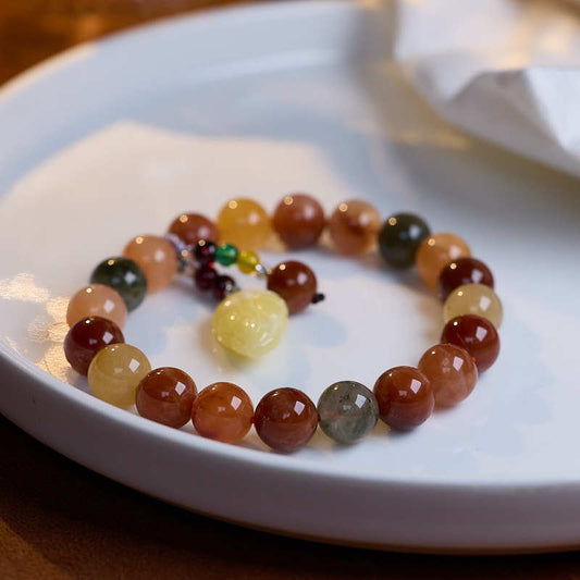 Star-like Five Fu Duobao Crystal Bracelet Female One Leaf Fortune Leaves Fu Lu Shou Crystal Bracelet Gift