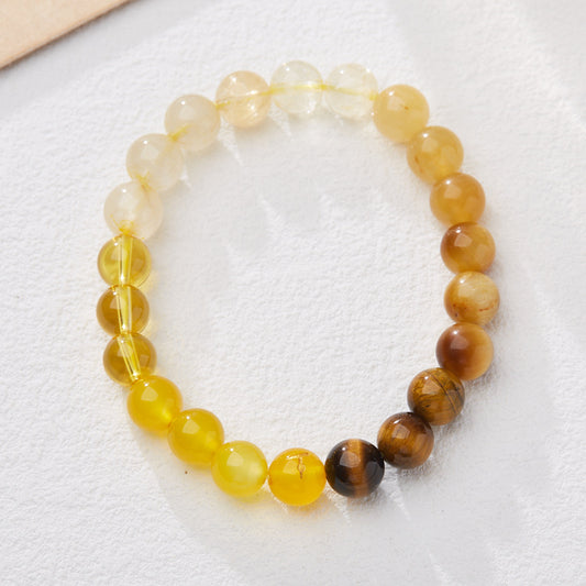 Five Elements Bracelet Golden Wood Water Fire Earth Birthday Year Multi Jewels Bracelet Temple Taoist View Binding Scenic Spot Gift