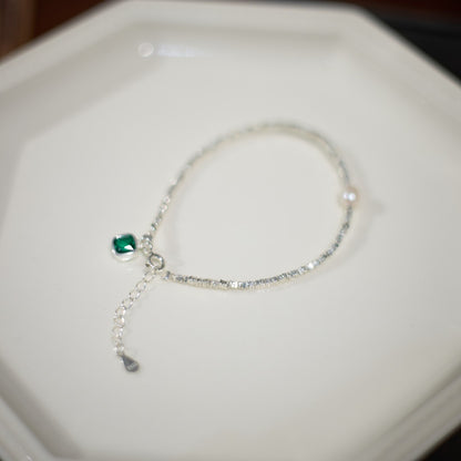 Yiyi｜Small pieces of silver S925Sterling Silver Bracelet for Women Original Niche Design Natural Crystal Beaded Bracelet Vintage Style Gift