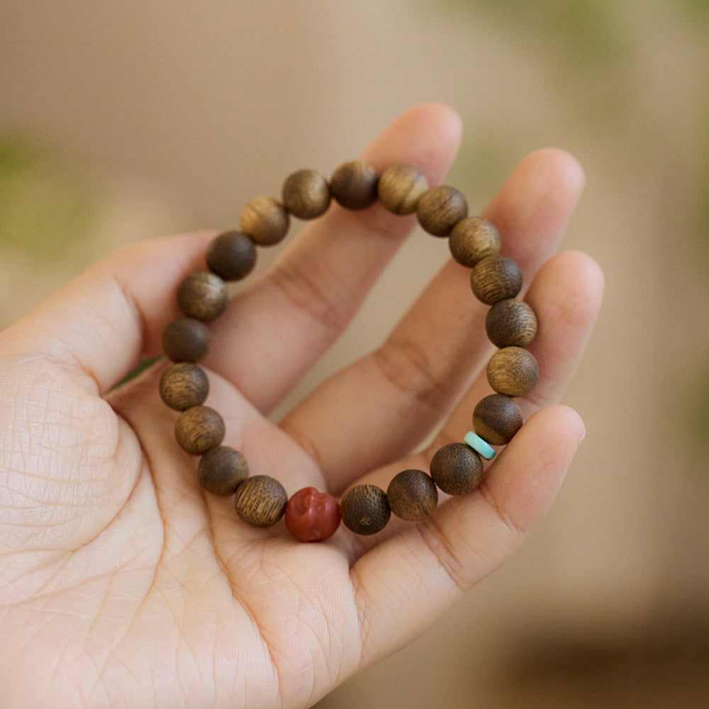 Hainan Natural Qinan Agarwood Bracelet South Red Pixiu Bodhisattva Agarwood Bead Bracelet Cultural Play Buddhist Beads