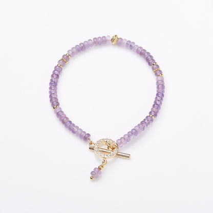 Natural Amethyst Bracelet for Women Nine Purple Fire Calculation Plate Beads OT Crystal Bracelet Gift