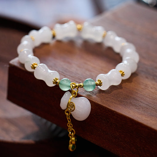 Natural Tianshan Jade Bamboo Knot Bracelet for Women Wallet Drum Money Bag Golden Silk Jade High-end Feel Bestie Bracelet Gift