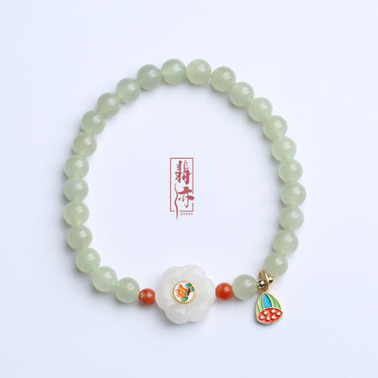 Natural6MM Hetian Jade Bracelet for Women S925Sterling Silver Jade Jewelry Bracelet Gift for Best Friend Wholesale