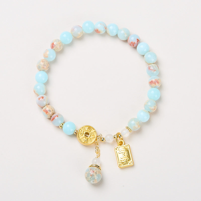 Temple6MM Shoushan Stone Bracelet Eight Directions Wealth New Chinese Zen Bracelet Stall Cultural Play Bracelet