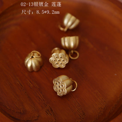 Silver Gold Plated Accessories  Small Brand DIY Handmade Jewelry Accessories Butterfly Money Bag Crystal South Red Agate Flowing Style