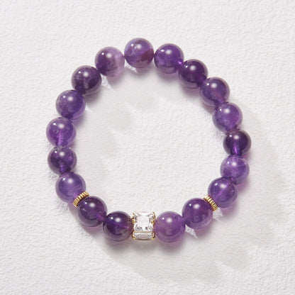 Neun lila Feuerkristall-Armband für Frauen, Perlen, Drachenjahr, Sternzeichen, Glücksbringer, Amethyst, Zuckerwürfel, Multi-Treasure-Armband