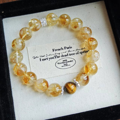 Brazil Citrine Bracelet Female Yellow Asse DIY Gemstone High-End Crystal Bracelet Best Friend Gift
