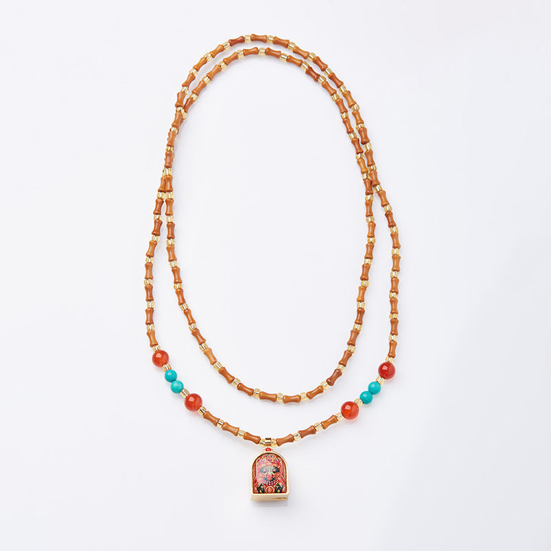 Tibetan Style Zakiram Zodiac Birth Year Buddha Necklace Thangka Gawu Box New Chinese Style Olive Stone Bamboo Knot Pendant