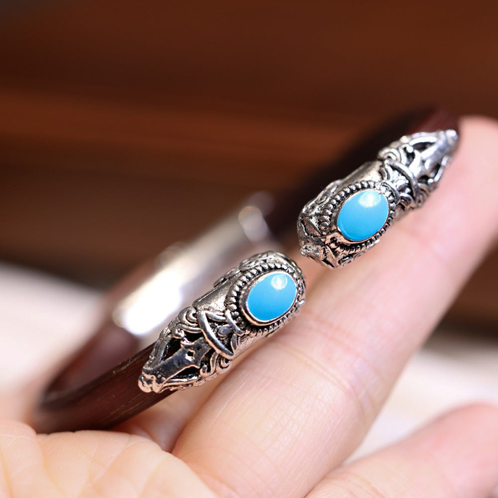 Natürliches Wild-Shannan-Armband aus Hühnerblutrebe im tibetischen Stil, knotenlos, für Männer und Frauen, Paare mit Knoten, Holzrebenarmband, Sommer-Ethno-Stil