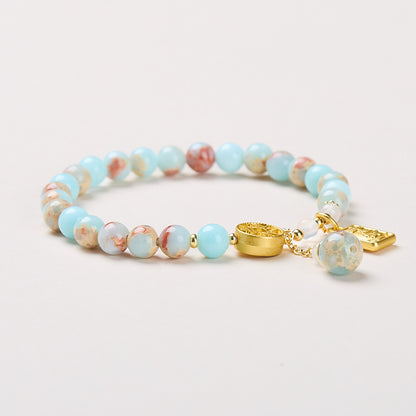 Temple6MM Shoushan Stone Bracelet Eight Directions Wealth New Chinese Zen Bracelet Stall Cultural Play Bracelet