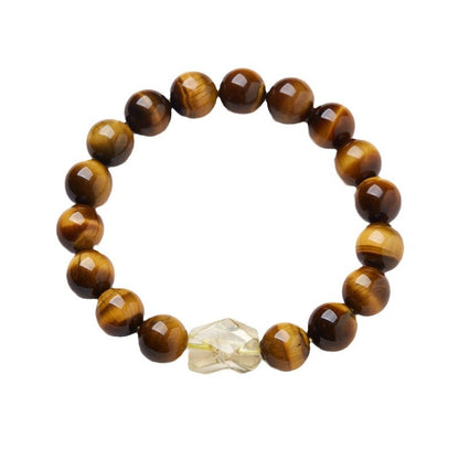 Ephemeral Secret Natural Realm10MM Tiger Eye Stone Bracelet Freeform Yellow Crystal Bracelet High-end Crystal Bracelet