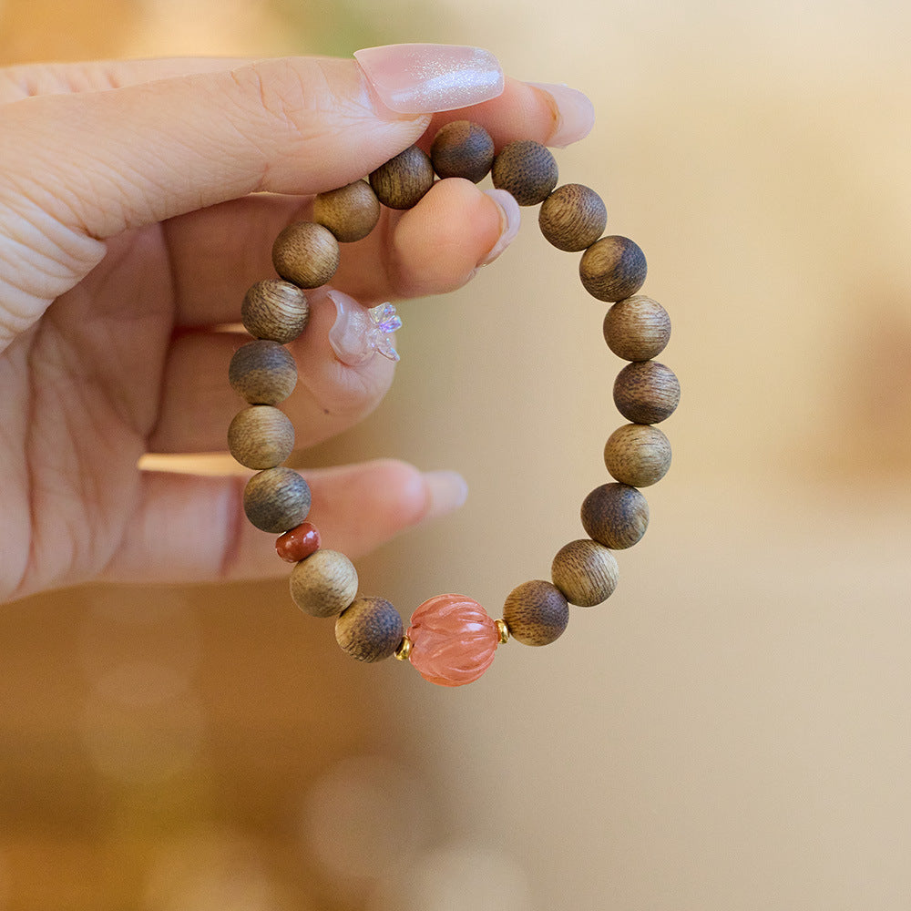 Hainan Natural Qinan Agarwood Bracelet South Red Pixiu Bodhisattva Agarwood Bead Bracelet Cultural Play Buddhist Beads