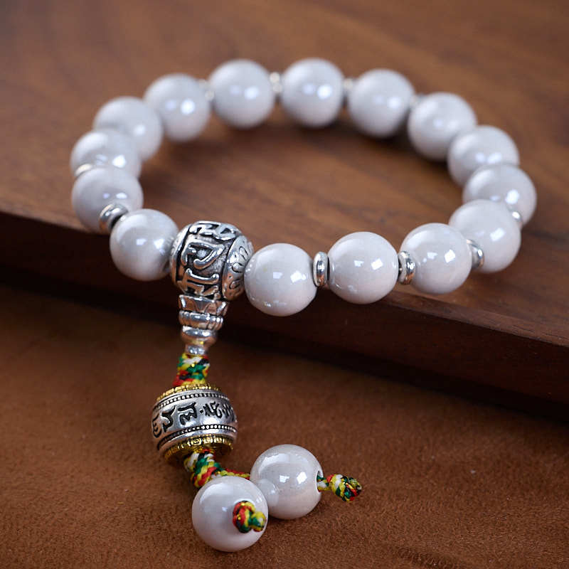 2025Year of the Snake Beijing Yongxiang Ash Glaze Bracelet Ash Porcelain Vajra Glaze Bracelet Temple Souvenir Gift