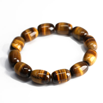 New Chinese Style Natural2A Tiger Eye Stone Bracelet Tiger Clear Cat Eye Wood Changer High-end Couple Bracelet