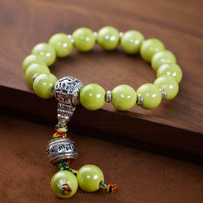 2025Year of the Snake Beijing Yongxiang Ash Glaze Bracelet Ash Porcelain Vajra Glaze Bracelet Temple Souvenir Gift
