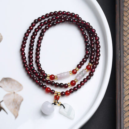 Natural Garnet Bracelet Multi-layer Beaded Bracelet5mm Natural emerald A Accessories Hot Sale