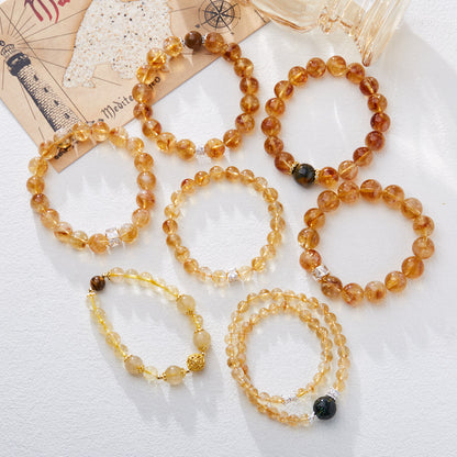 Brazil Citrine Bracelet Female Yellow Asse DIY Crystal Gem High-Grade Bracelet Girlfriend Gifts