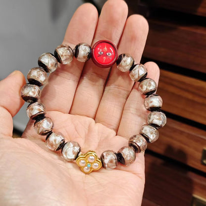 Incense Ash Glaze Bracelet Zodiac Year Twelve Zodiac Bracelet Ancient Method Multi-Treasure Gold-Swallowing Beast Beijing Palace Family of Three