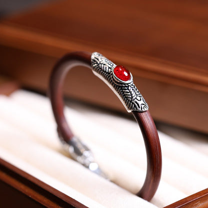 Natürliches Wild-Shannan-Armband aus Hühnerblutrebe im tibetischen Stil, knotenlos, für Männer und Frauen, Paare mit Knoten, Holzrebenarmband, Sommer-Ethno-Stil