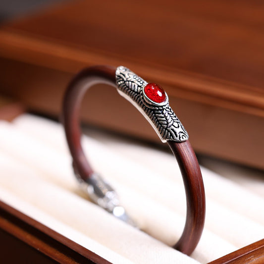 Tibetan Style Natural Wild Shannan Knotless Chicken Blood Vine Bracelet for Men and Women Couples with Knots Wooden Vine Bracelet Summer Ethnic Style