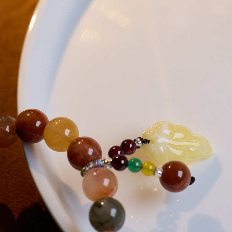 Star-like Five Fu Duobao Crystal Bracelet Female One Leaf Fortune Leaves Fu Lu Shou Crystal Bracelet Gift
