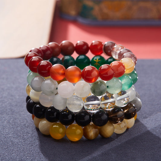 Five Elements Bracelet Gold Wood Water Fire Earth Five Elements Birth Year Zodiac Multi-Treasure Bracelet Temple Taoist Temple Affinity Scenic Gift