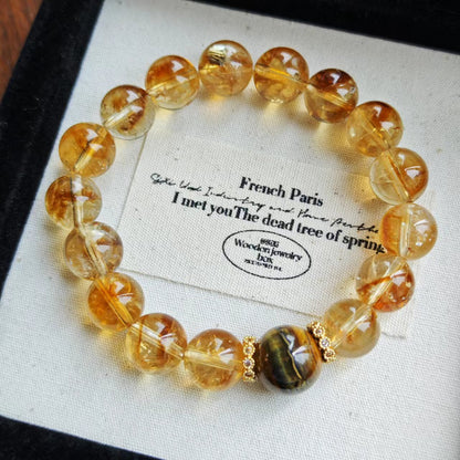 Brazil Citrine Bracelet Female Yellow Asse DIY Gemstone High-End Crystal Bracelet Best Friend Gift