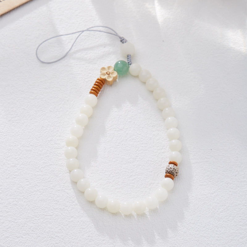Custom Processing Original Natural Bodhi Root Bracelet White Jade Bodhi108Buddha Beads Prayer Beads Bodhi Bracelet