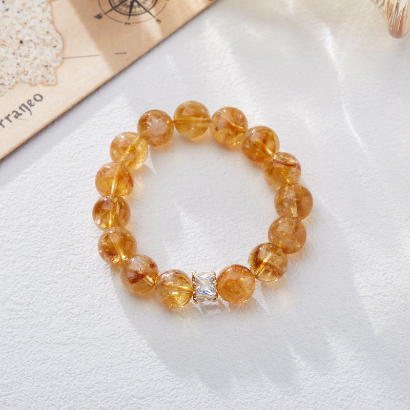 Brazil Citrine Bracelet Female Yellow Asse DIY Crystal Gem High-Grade Bracelet Girlfriend Gifts