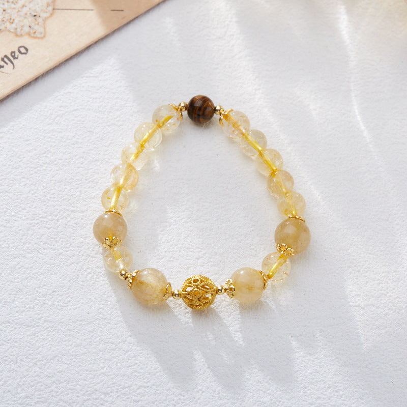 Brazil Citrine Bracelet Female Yellow Asse DIY Crystal Gem High-Grade Bracelet Girlfriend Gifts