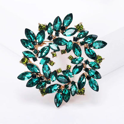 Crystal wreath brooch