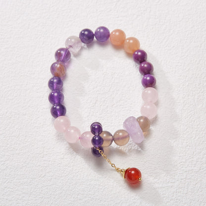 Nine violet fire carrier bracelet female/amethyst amethyst amethyst ghost design crystal gemstone DIY bracelet