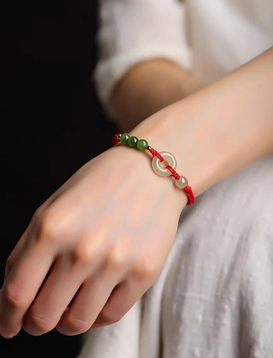 Hotan Yuping Buckle Braided Rope Ladies Bracelet