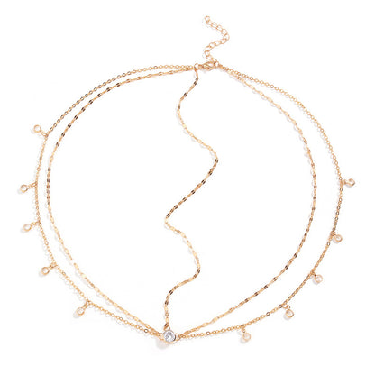 Braut Hochzeit Kopfschmuck Persönlichkeit wilde High-End-Strass-Anhänger Quaste Stirnkette Haarkette