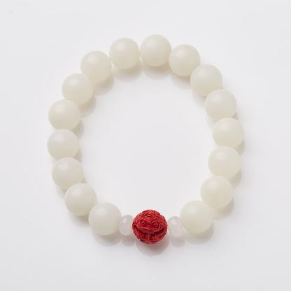 Original Natural Bodhi Root Hand Skewers/White Jade Bodhi 108 Buddha Bead Rosary/Bodhi Bracelet